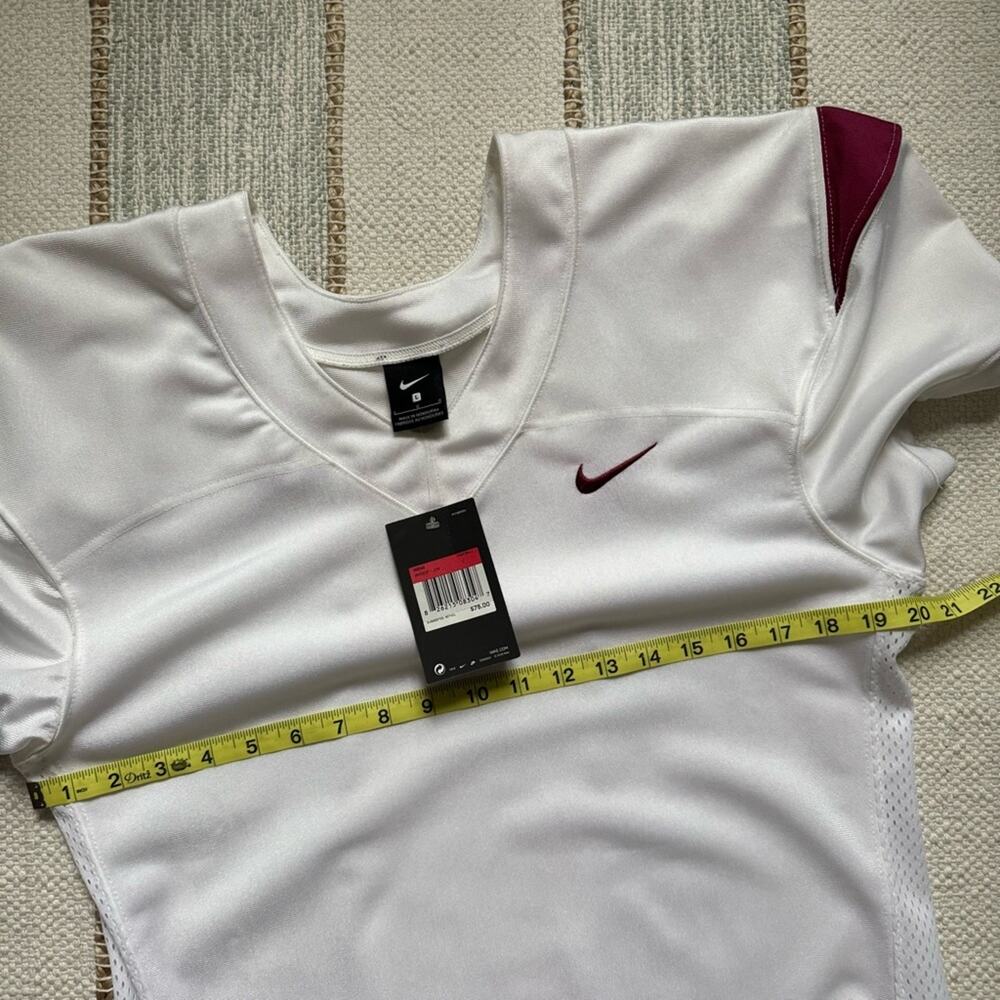 Nike Vapor Pro White Maroon Short Sleeves Football Training Jersey Men’s Large - Picture 5 of 9